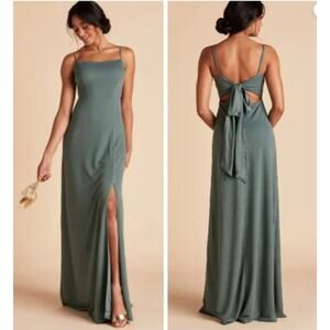 Birdy Gray Crepe Sea Glass Green Formal Maxi Dress Bridesmaid‎ Dress 2XL